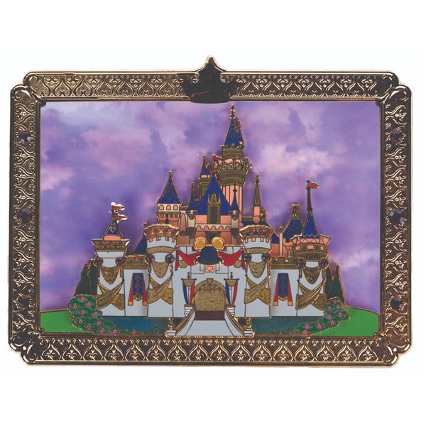 A Disneyland 50th Anniversary Jumbo Pin.