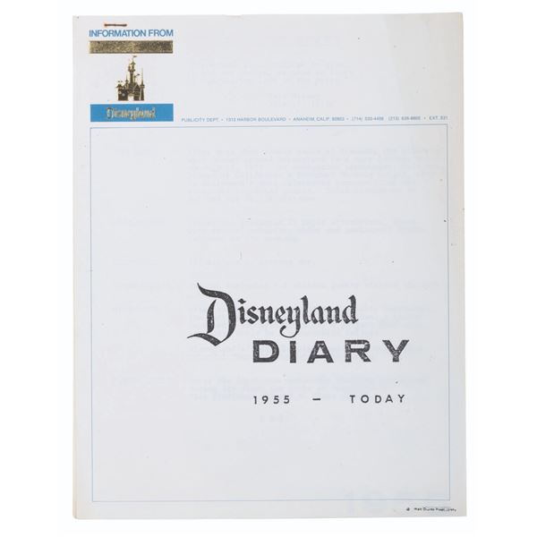 A 1978 Disneyland Diary Cast Member Book.