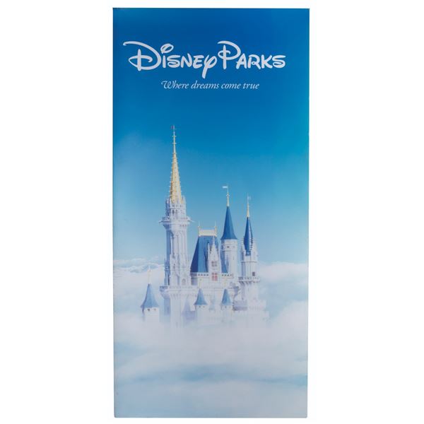 A Disney Parks Where Dreams Come True” Banner.