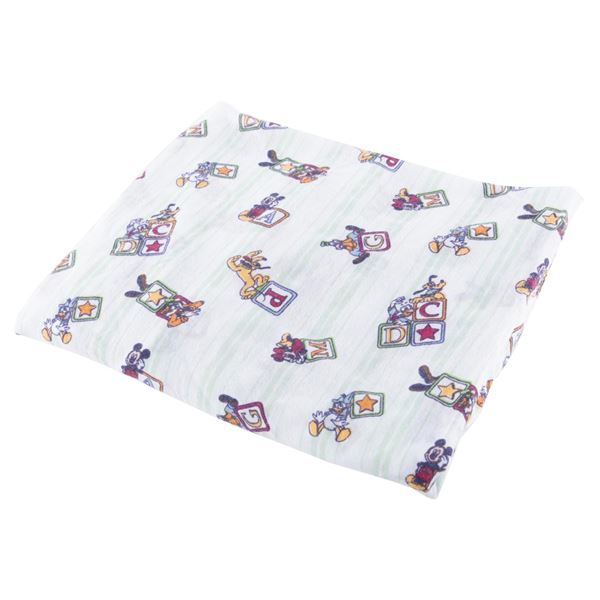 A Walt Disney World Mickey and Friends Crib Sheet.