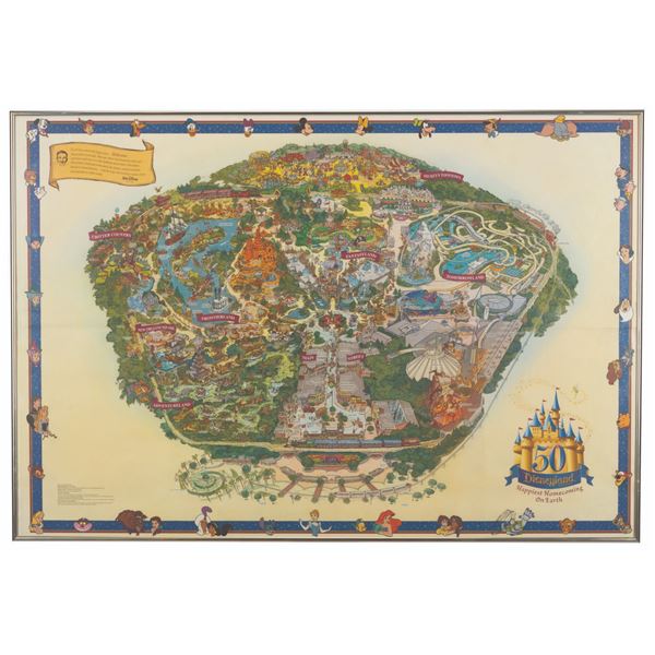 A Disneyland 50th Anniversary Souvenir Map.