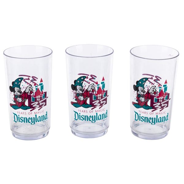 Three Disneyland 35th Anniversary Glasses.