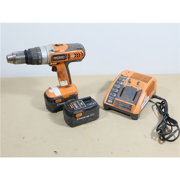 PERCEUSE 1/2" AVEC x2 BATT ET CHARGE RIDGID