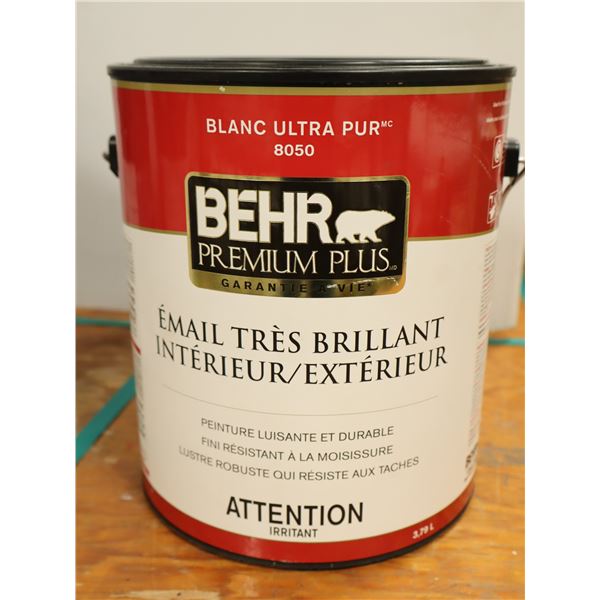 ÉMAIL TRÈS BRILLANT INTÉRIEUR/EXTERIEUR BLANC 8050 BEHR  3.78L