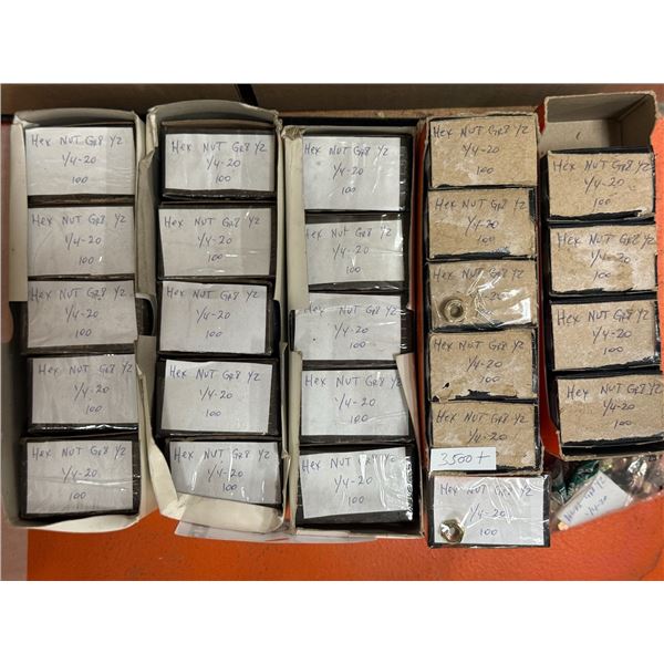 LOT DE 3500+ ÉCROUS 1/4-20, GR .8