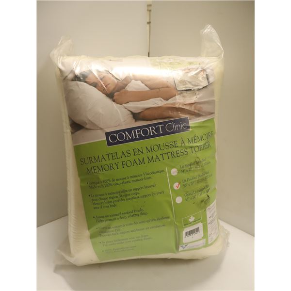 COMFORT Clinic SURMATELAS EN MOUSSE À MÉMOIRE GR: LIT DOUBLE