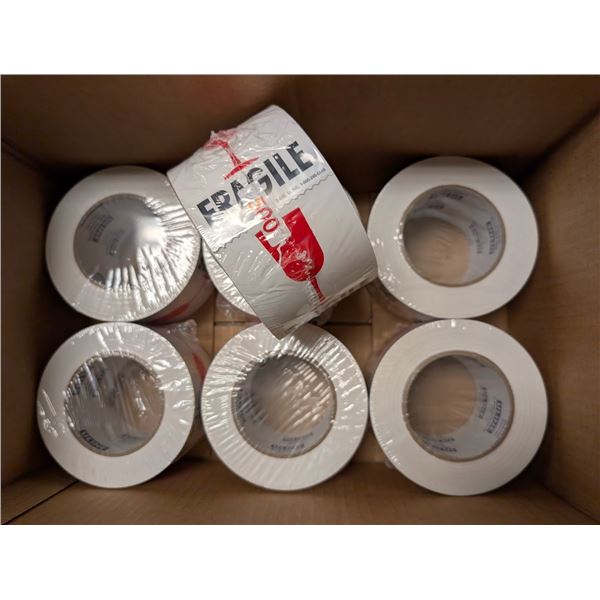 LOT DE 7 ROULEAUX D'ÉTIQUETTES "FRAGILE"