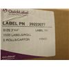 Image 3 : BTE DE 5 ROULEAUX DE 1500 ÉTIQUETTES TRANSPARENT 3"x4" QUICKLABEL PN 32993077