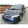 Image 3 : 2007 HONDA CIVIC, BLUE, 304955 KMS, FRONT WHEEL DRIVE. - D801120