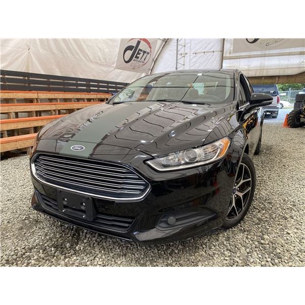 2016 FORD FUSION, BLACK, 129703 KMS, FRONT WHEEL DRIVE. - J137822