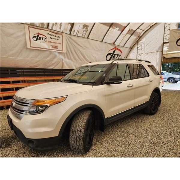 2014 FORD EXPLORER XLT, WHITE, 237739 KMS, FRONT WHEEL DRIVE. - DA76817