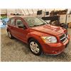 Image 8 : 2008 DODGE CALIBER, ORANGE, 133042 KMS, FRONT WHEEL DRIVE. - J702038
