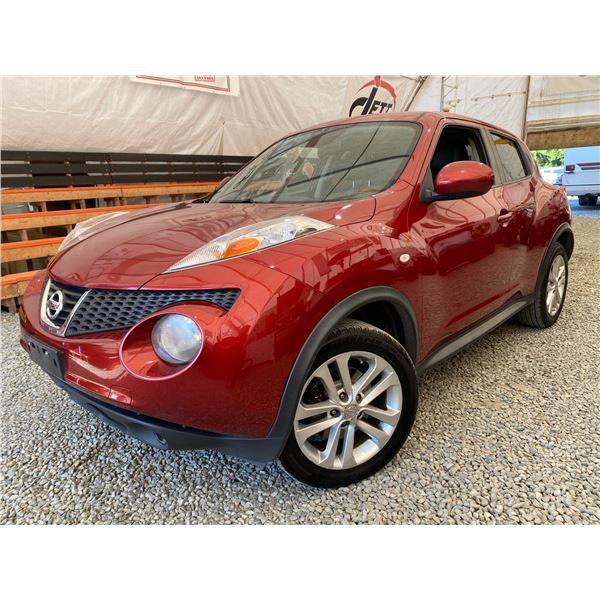 2011 NISSAN JUKE, BURGUNDY, 223696 KMS, FRONT WHEEL DRIVE. - D020106