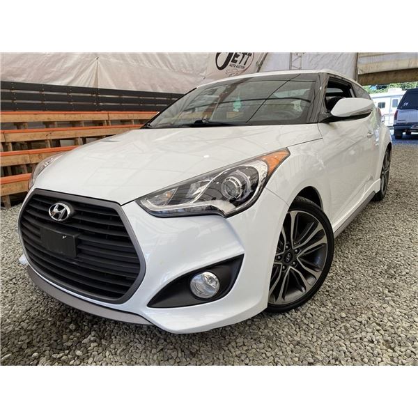 2017 HYUNDAI VELOSTER, WHITE, 91450 KMS, FRONT WHEEL DRIVE. REPO UNIT. - J305881