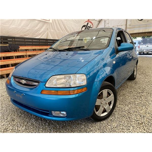 2008 CHEVY AVEO, BLUE, 124547 KMS, FRONT WHEEL DRIVE. - B263346