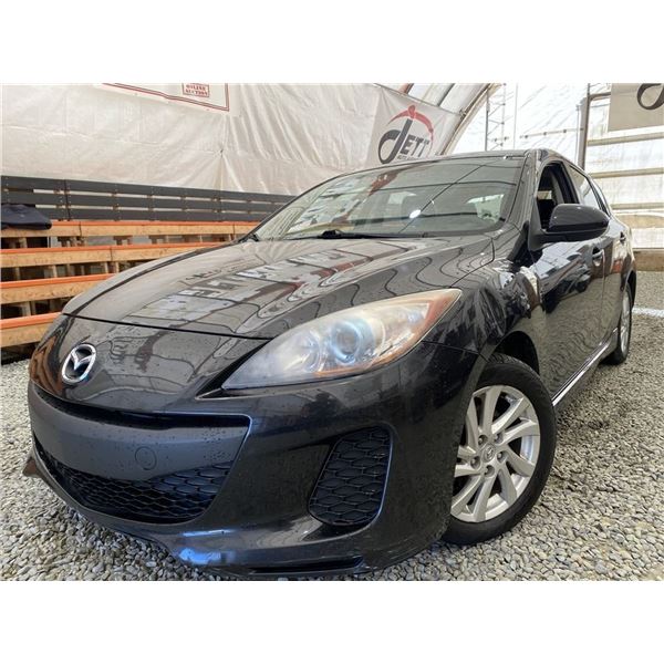 2012 MAZDA 3, BLACK, 250584 KMS, FRONT WHEEL DRIVE. - D685346