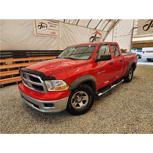 2011 DODGE RAM 1500, RED, 246088 KMS, FOUR WHEEL DRIVE. - D668942