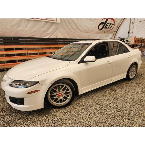 2006 MAZDA 6, WHITE, 105448 TMU MILES , FRONT WHEEL DRIVE. - D104293
