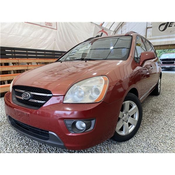 2007 KIA RONDO, RED, 124323 KMS, FRONT WHEEL DRIVE. - B098089