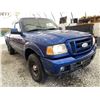Image 8 : 2007 FORD RANGER, BLUE, 259910 KMS, REAR WHEEL DRIVE. - DA57596