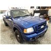 Image 9 : 2007 FORD RANGER, BLUE, 259910 KMS, REAR WHEEL DRIVE. - DA57596