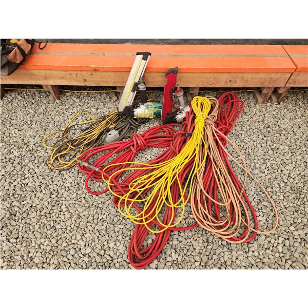 810 -- NAIL GUNS, EXTENSION CORDS + AIR HOSE (B)