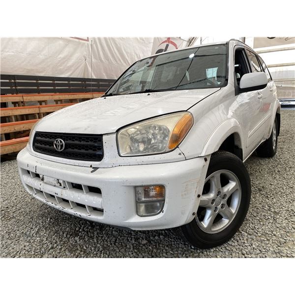2001 TOYOTA RAV 4, WHITE, 377699 KMS, ALL WHEEL DRIVE. - B028499