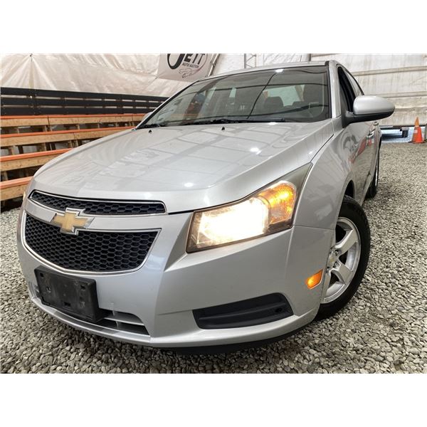 2011 CHEVY CRUZE, SILVER, 199945 KMS, NO RESERVE!!! FRONT WHEEL DRIVE. - D110122
