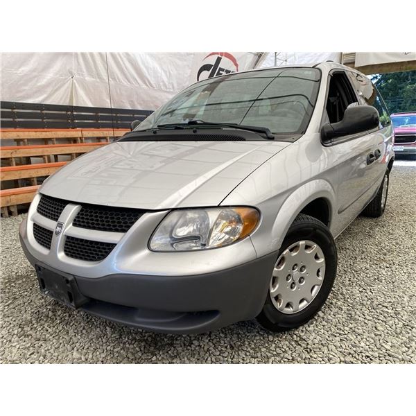 2002 DODGE CARAVAN, GREY, 183321 KMS, FRONT WHEEL DRIVE. - P598517