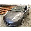 Image 3 : 2016 NISSAN LEAF, GREY, 20724 MILES, NO RESERVE. - D306575