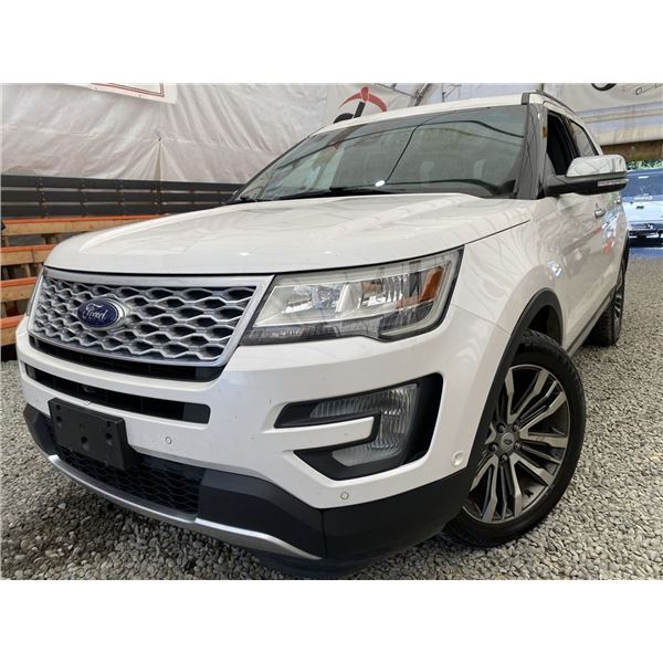 2016 FORD EXPLORER, WHITE, 174679 KMS, ALL WHEEL DRIVE. REPO UNIT. - JB89755