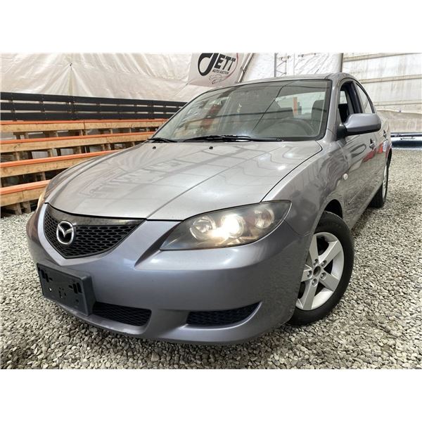 2005 MAZDA 3, GREY, 261828 KMS, FRONT WHEEL DRIVE. - B346177