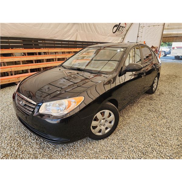 2009 HYUNDAI ELANTRA, BLACK, 205883 KMS, FRONT WHEEL DRIVE. - D778399