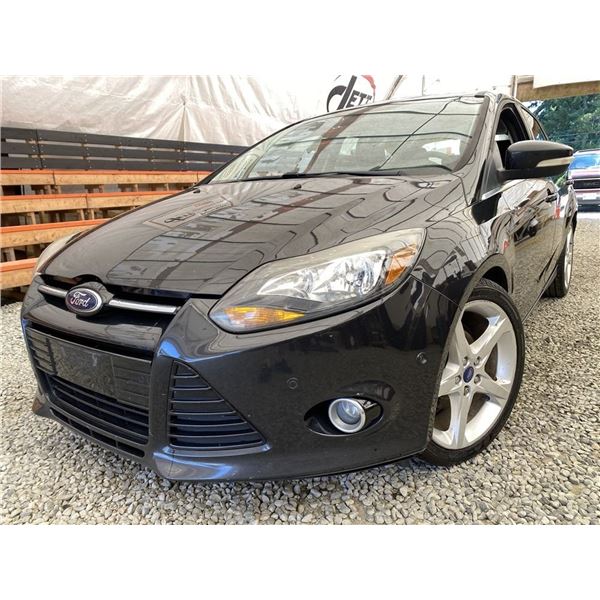 2012 FORD FOCUS TITANIUM, BLACK, 225874 KMS, NO RESERVE. - D368507