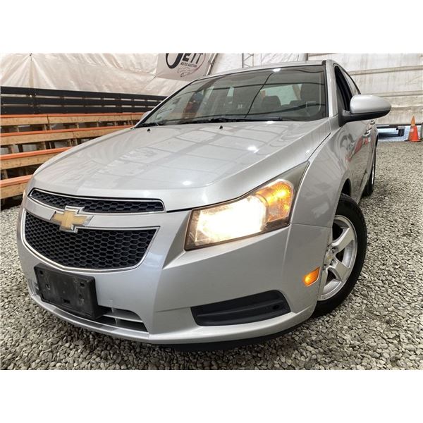 2013 CHEVROLET CRUZE, GREY, 125329 KMS, FRONT WHEEL DRIVE. - D217202
