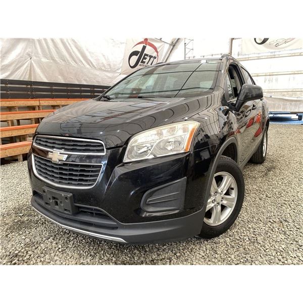 2015 CHEVY TRAX, BLACK, 267694 KMS, ALL WHEEL DRIVE. - D125719