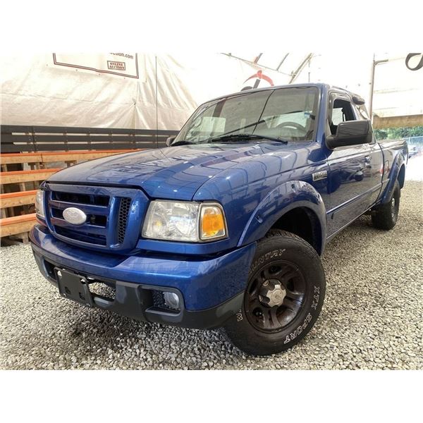 2007 FORD RANGER, BLUE, 259910 KMS, REAR WHEEL DRIVE. - DA57596