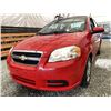 Image 2 : 2011 CHEVY AVEO, RED, 112769 KMS, FRONT WHEEL DRIVE. - B107475