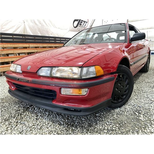 1993 ACURA INTEGRA, RED, 157363 KMS, FRONT WHEEL DRIVE. - B800102