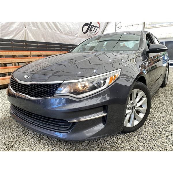 2016 KIA OPTIMA, GREY, 128560 KMS, FRONT WHEEL DRIVE. - P090166