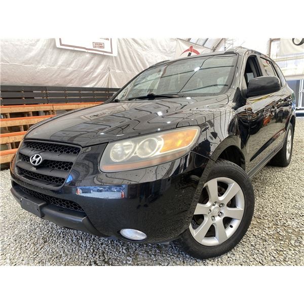 2007 HYUNDAI SANTA FE GL, BLACK, 267137 KMS, FRONT WHEEL DRIVE. - D009125