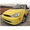 Image 1 : 2001 FORD FOCUS, YELLOW, 231845 KMS, FRONT WHEEL DRIVE. - D171889