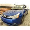 Image 2 : 2010 FORD FOCUS, BLUE, 340291 KMS, FRONT WHEEL DRIVE. - D241632