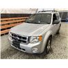 Image 3 : 2011 FORD ESCAPE, SILVER, 211194 KMS, FRONT WHEEL DRIVE. - DB93431