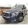 Image 1 : 2013 INFINITY JX35, GREY, 169829 KMS, FRONT WHEEL DRIVE. - D352125