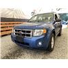 Image 2 : 2009 FORD ESCAPE, BLUE, 210781 KMS, FRONT WHEEL DRIVE. - DC09810