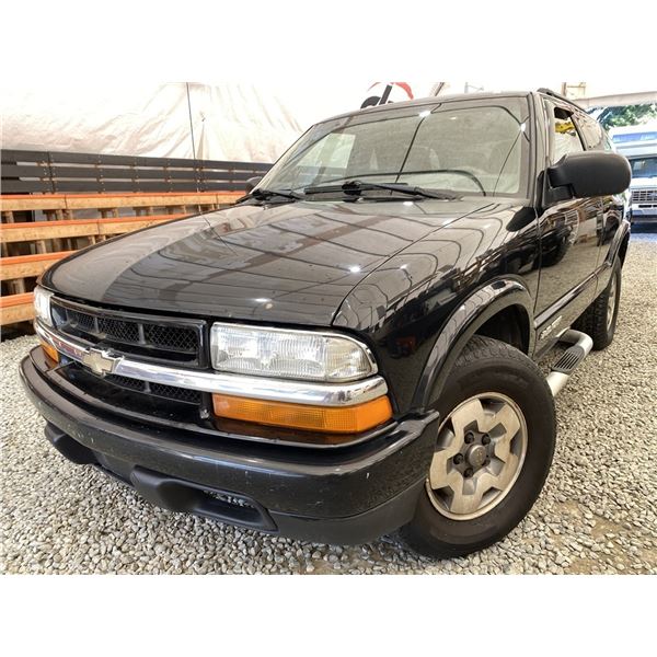 2005 CHEVY BLAZER, BLACK, 310580 KMS, 4X4. - B107738
