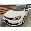 Image 3 : 2010 VW GOLF, WHITE, 281096 KMS, FRONT WHEEL DRIVE. NO RESERVE. - J386443
