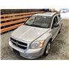 Image 4 : 2007 DODGE CALIBER, SILVER, 218063 KMS, FRONT WHEEL DRIVE. - D517799