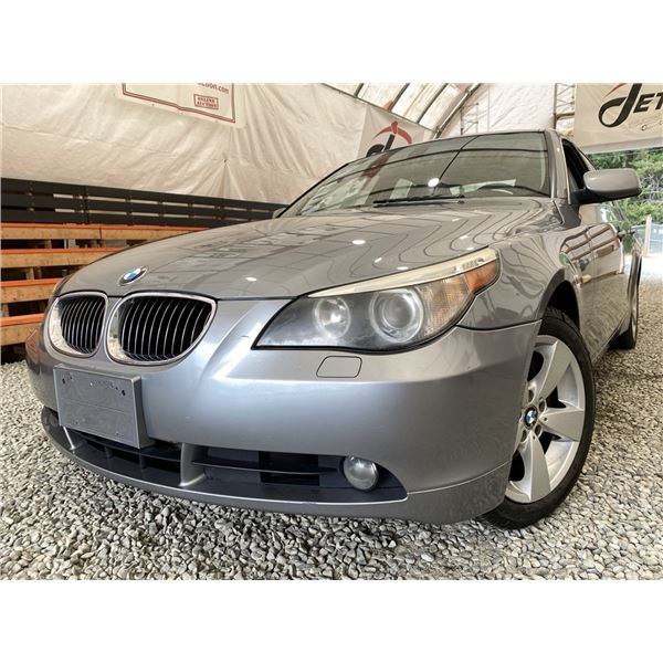2007 BMW 525 XI, GREY, 253826 KMS, REAR WHEEL DRIVE. NO RESERVE. - JW69280